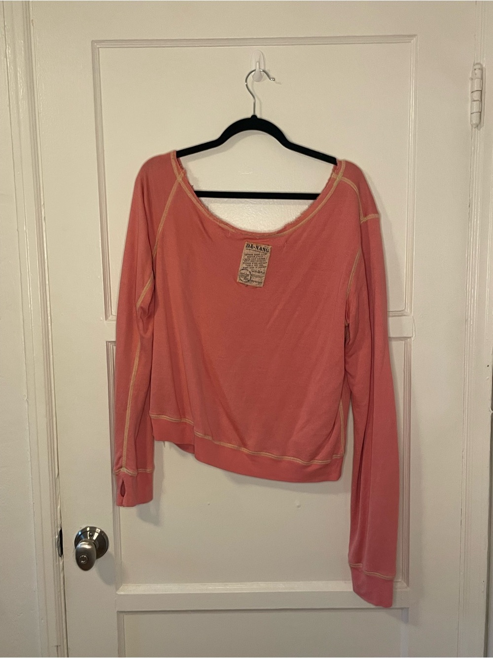 Da-Nang Off the Should Pink Sweatshirt